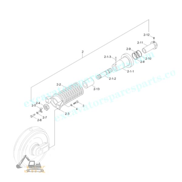 R130 R140 Hyundai Excavator Track Adjuster Tension Spring Undercarriage Parts