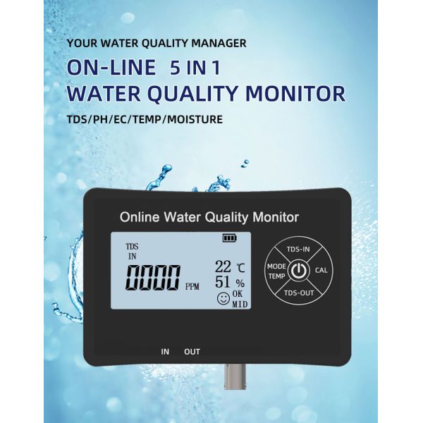TDS/EC Range 0-9999 ppm/us/cm Multi-parameter Water Tester for Aquarium Monitoring