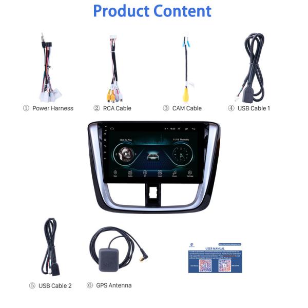 8 Core Car Dvd Player Wifi 10 polegadas 2 din IPS Android 10 Car Stereo Car Dvd Monitor Para Toyota Vios Yaris 2014 2015 2016