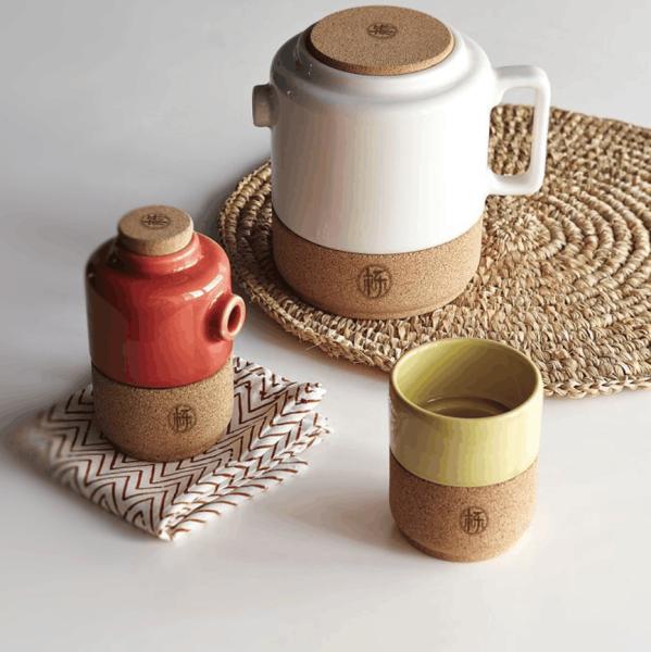 Anti Friction Custom Cork Teapot Sugar Pot Multipurpose White Yellow Red