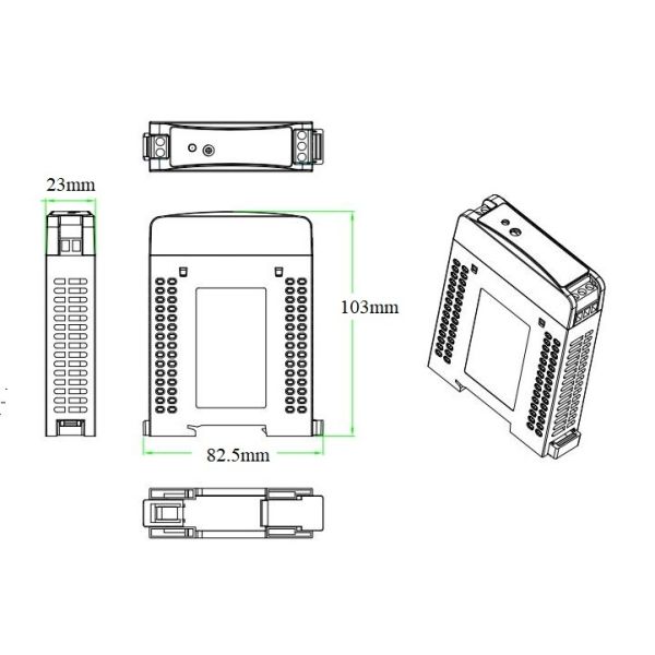 24W 24VDC DIN Rail Industrial Power Supply Metal Shell Design EMC Standard