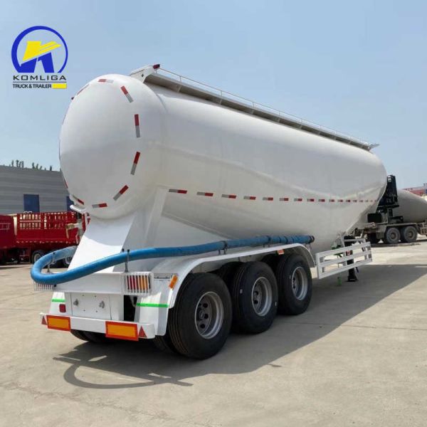3 Axles 50tons 40cbm Dry Bulk Cement Powder Tanker Semi Trailers for Flatbed Promotion