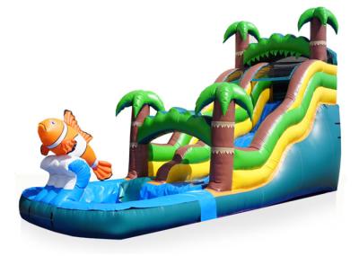 Tropical Commercial Water Slide , Giant Blow Up Water Slide High Security Huge