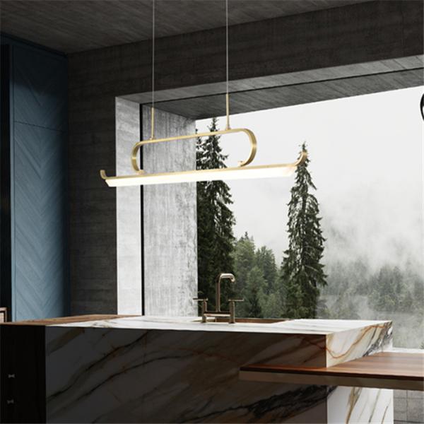 LED New Chinese sailboat type Copper color Copper +acrylic Modern Pendant Light