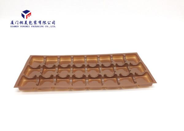 Brown Color Plastic Retail Packaging Boxes Vacuumformed PET Tray Pack Chocolates