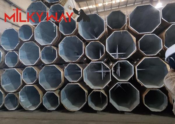 36m Galvanized Steel Monopole Tower for Mobile Networks 24kN Load