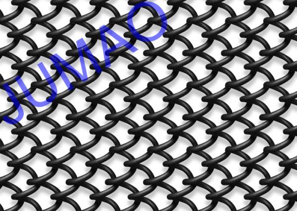 Resist Corrosion Black Mesh Curtains , Safety Barrier Stainless Steel Curtain
