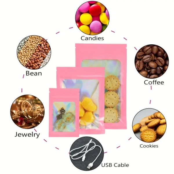 Factory Wholesale Long Term Storage Aluminum Foil Plastic Packaging Flat Bag Mylar Bag for Ring Bracelets