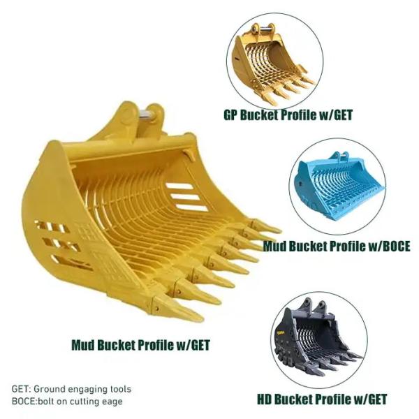 Earthmoving Parts Skeleton Bucket For Backhoe 1-50T Excavator