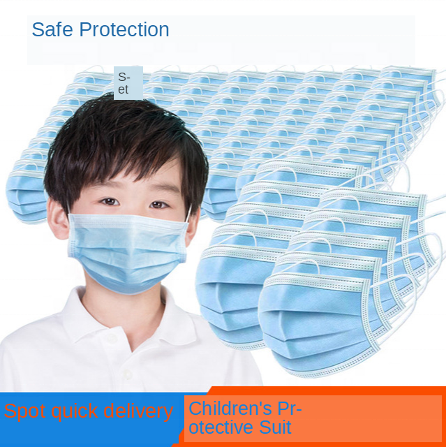 Antibacterial Child Face Mask Disposable 3 Ply Non Woven Face Mask