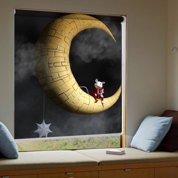 100% Polyester 3D Printed Roller Blinds Horizontal Eco Solvent Printing 280g/M2