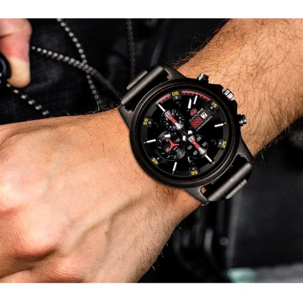 Custom Made Ebony Wooden Quartz Watch Luminous Calendar Casual Business