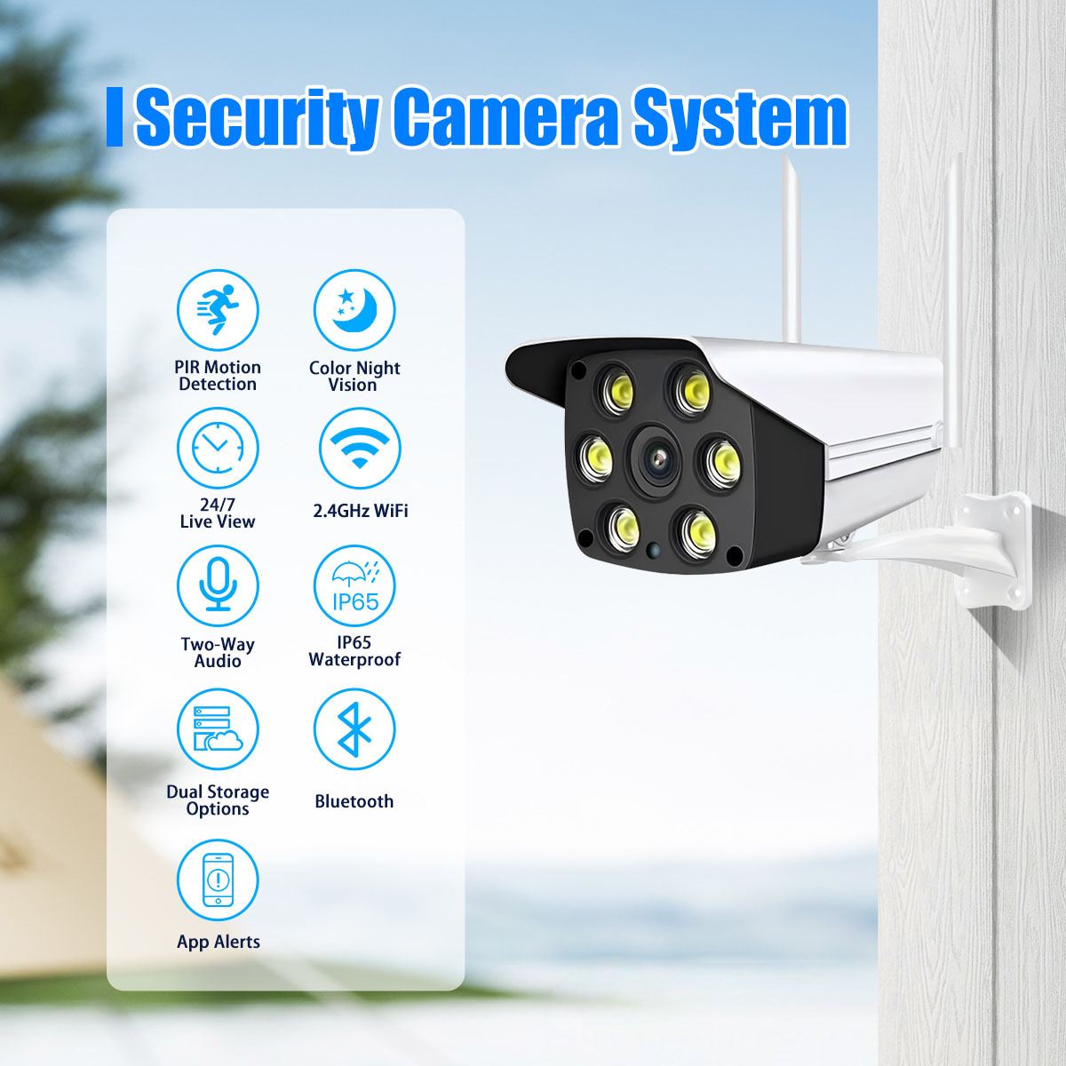 3MP/5MP Outdoor WiFi Security Camera, Bluetooth One‑Key Connection, Two‑Way Audio, IR & Spotlight Full‑Color Night Vision, Smart Human Detection, App & PC Remote Monitoring