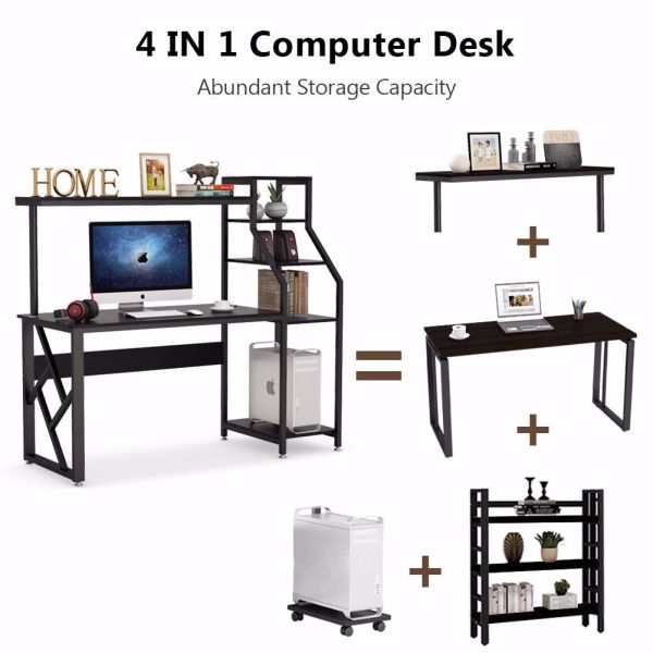 Solidwood Working Station Gaming Computer Desk for Home Office Soho Wooden Desk