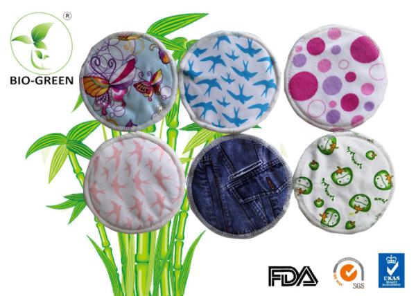 Organic Round Bamboo Breast Pads , Waterproof Thin Bamboo Cloth Pads