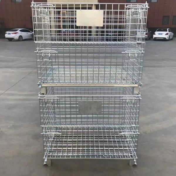 Cage de stockage en treillis métallique pliable Container industriel économe en espace