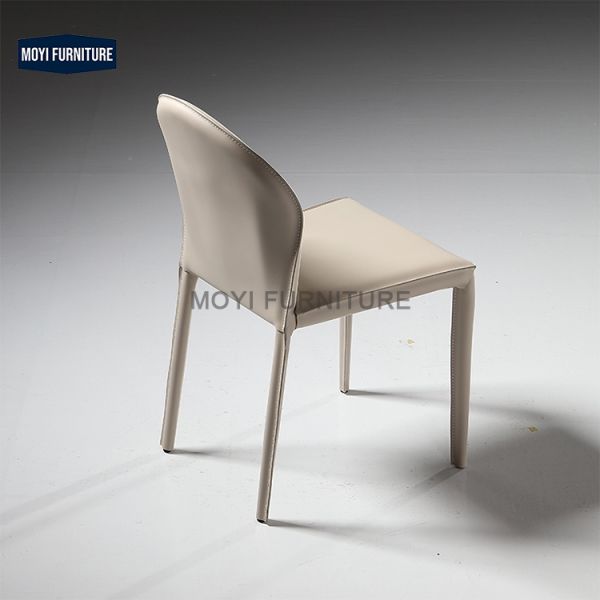 Dining Chair Metal Legs Modern Simple Saddle Leather Carbon Steel Frame Comfortable Style for Home Restaurant Kitchen