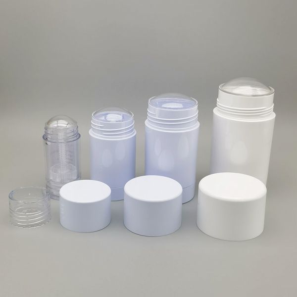 Plastic AS Cylindrical Round Twist Up Deodorant Stick Tube For Sunscreen Body Lip Balm