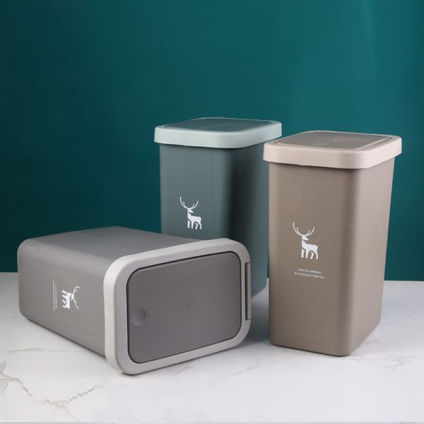 Household 11L Plastic Dustbin Anti Skid With Lid Living Room Bedroom Using