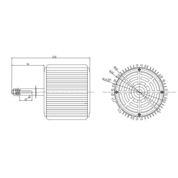 Single Phase 450W Air Conditioner Condenser Fan Motor Air Cooler Fan Motor