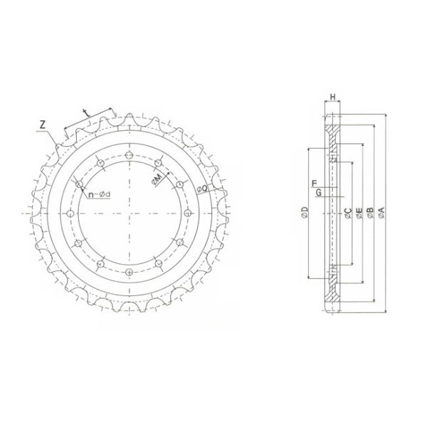 Sprocket Профессиональный процесс тушения и закаливания для комацу