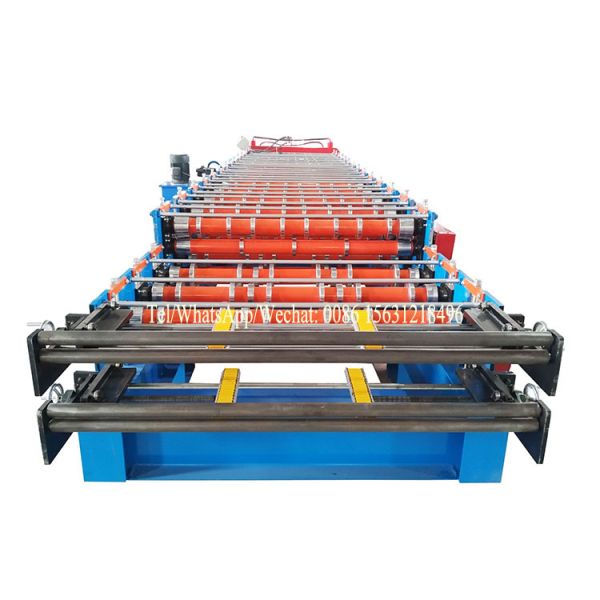 Cubrir el rollo de acero de la capa doble de la hoja plana del metal que forma la máquina con dos diseños