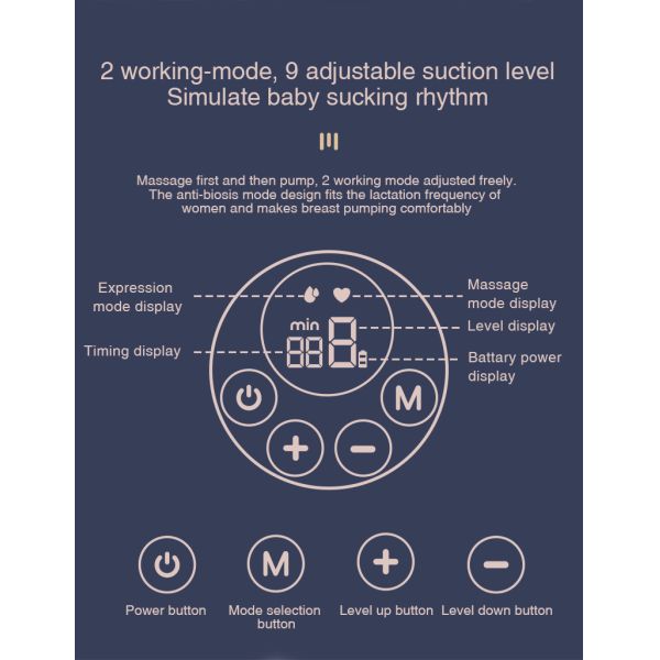 Electric Wearable Breast Pump Set On The Go Hands Free Pump With Suction Function