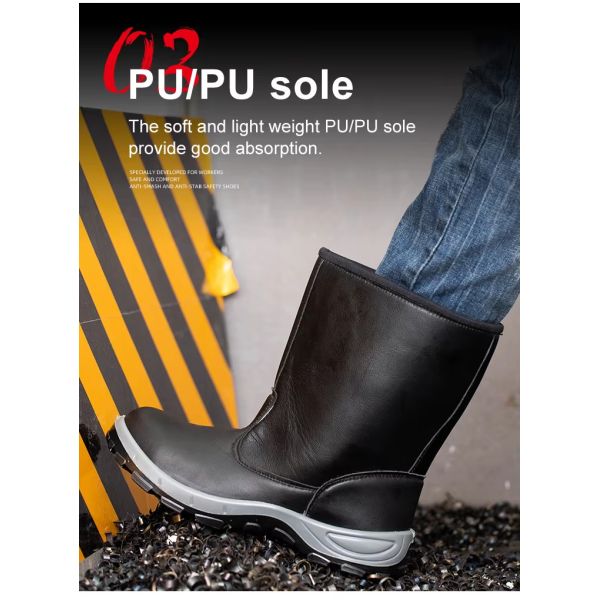 Black High Cut Work Boots For Men Welding Safety Shoes With Steel Toe
