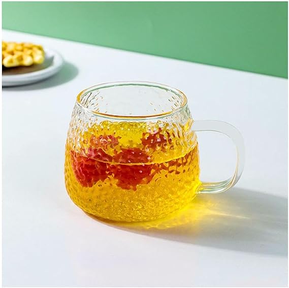 Hammer Single Wall Glass Mug With Handle Milk Tea Coffee Water Cup Heat Resistant