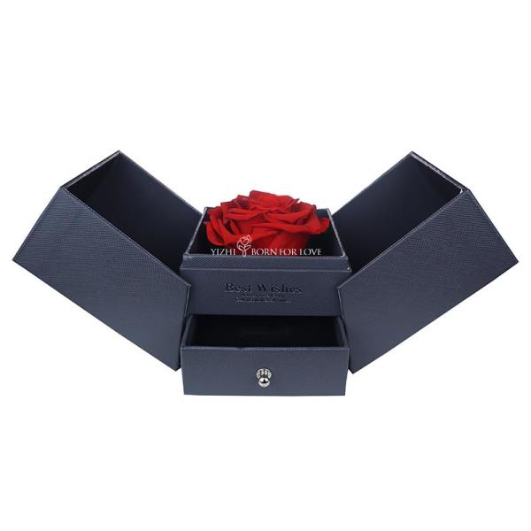 Single Surprise Acrylic Forever Flower Box Preserved Rose Jewelry Gift Box