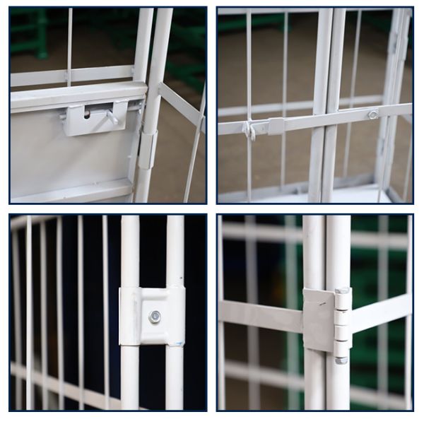 Транспортная складная необратимая роликовая контейнерная тележка