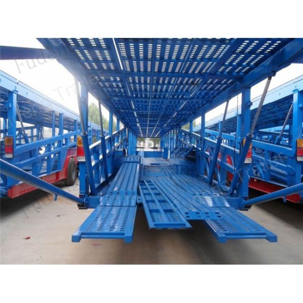 Steel Chassis Automatic Car Carrier Trailer Double Axles Double Floor
