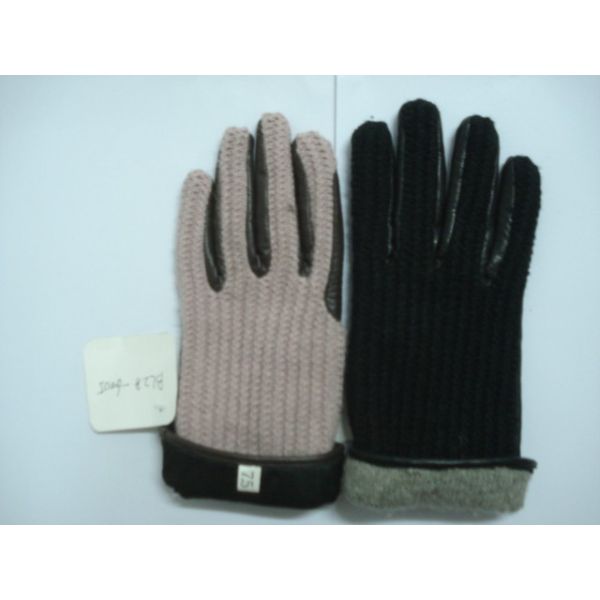 2017 Fashionable Finger lady Leather Knitted Back glove