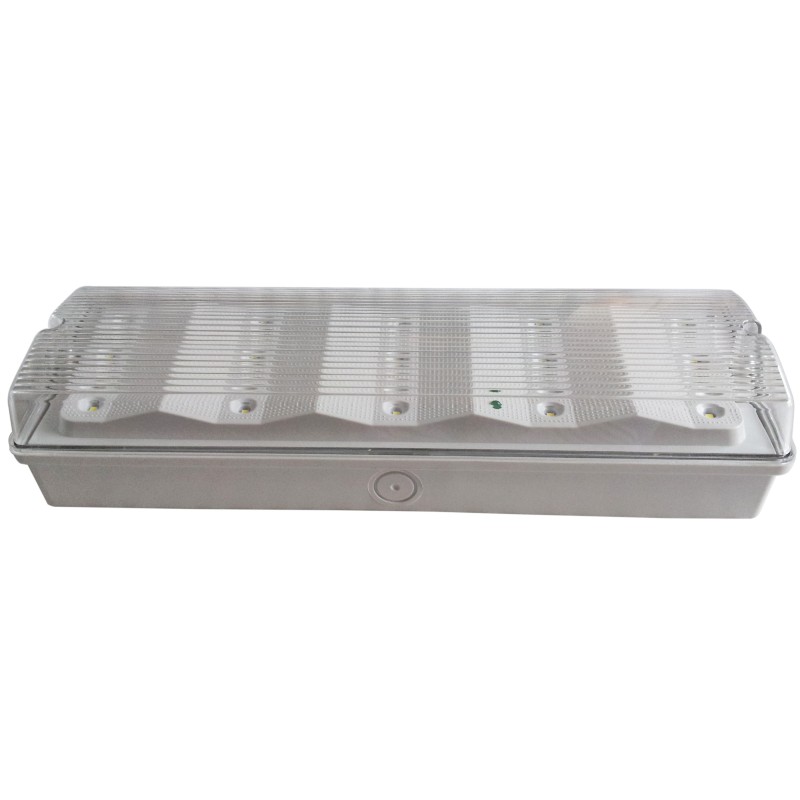 Wall Mounted Waterproof Self Testing LED Emergency Light 220V PC Diffuser