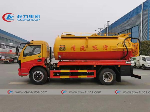 Caminhão de limpeza de esgoto 10000 Cbm Dongfeng Caminhão de sucção de alta pressão a vácuo 170HP
