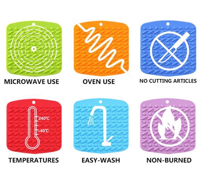 Silicone Pot Holders Heat Insulation Pad Kitchen Table Mat Dinner Logo Customized