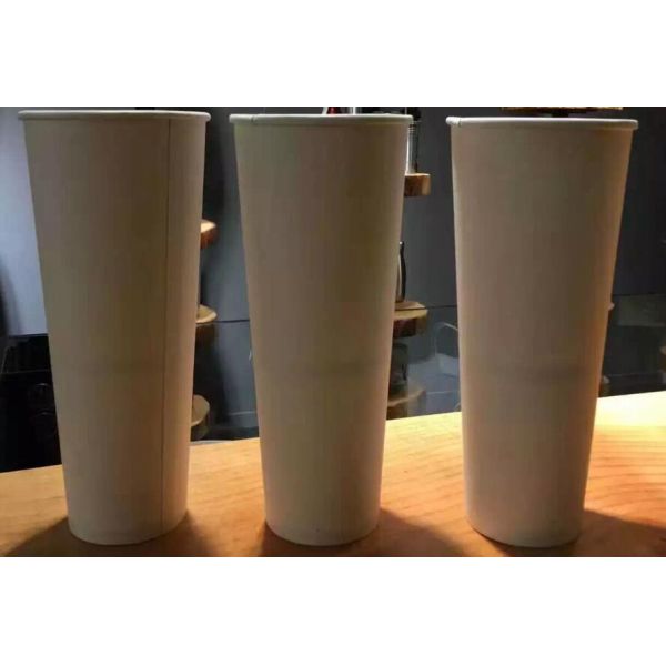 Large / little Size White Single Wall Paper Cups , Hot paper drink cups Non deformation