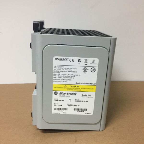 Allen-Bradley 1783-MS10T Stratix 8000 managed switch with up to 8 Ethernet copper ports and 2 Combo ports