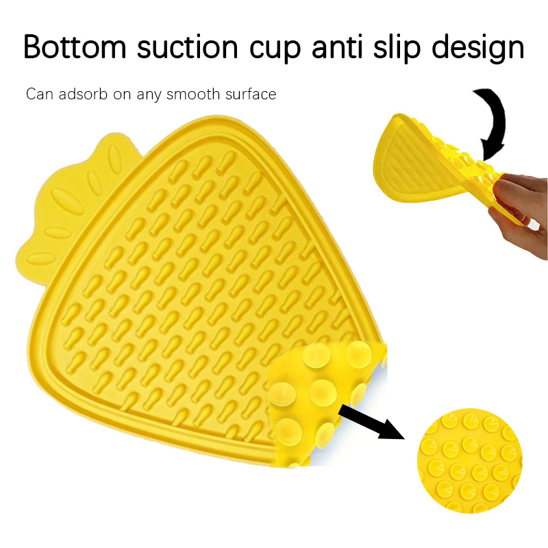 Silicone Pet Food Pad, Pet Dog Licking Pad, Slow Food Dispenser, Strawberry Shaped Licking Pad, Dog Feeder, Licking Pad