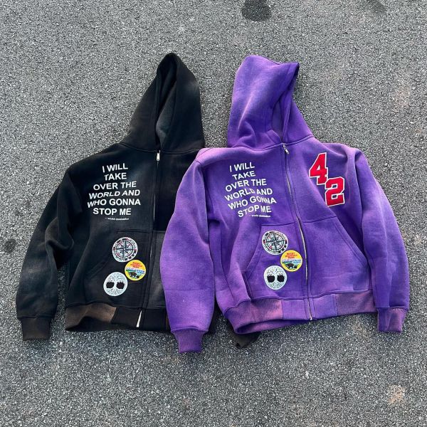 Custom Rhinestone Hoodie Men'S Chenille Patch Embroidery Acid Wash Sun Faded 100% Cotton