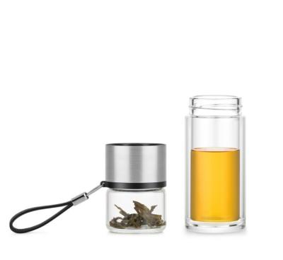 ODM Double Glass Tea Bottle Strainer Heat Resistant 238ml