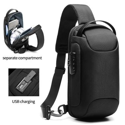 Fábrica de venda por atacado de moda à prova d'água anti-roubo crossbody peito ombro bolsa de espartilho para homens