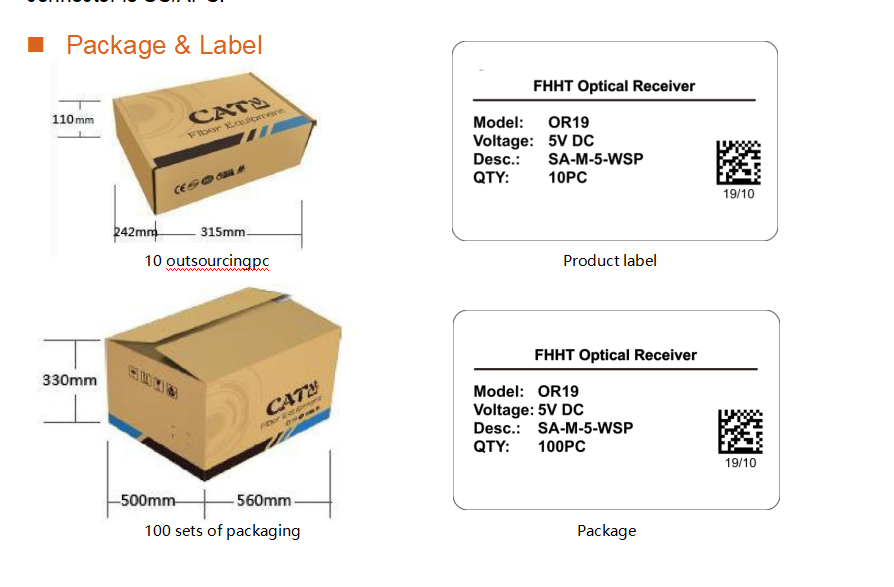 GAPHO Optic Node WDM FTTH Optical Receiver WS-OR19 Series For CATV