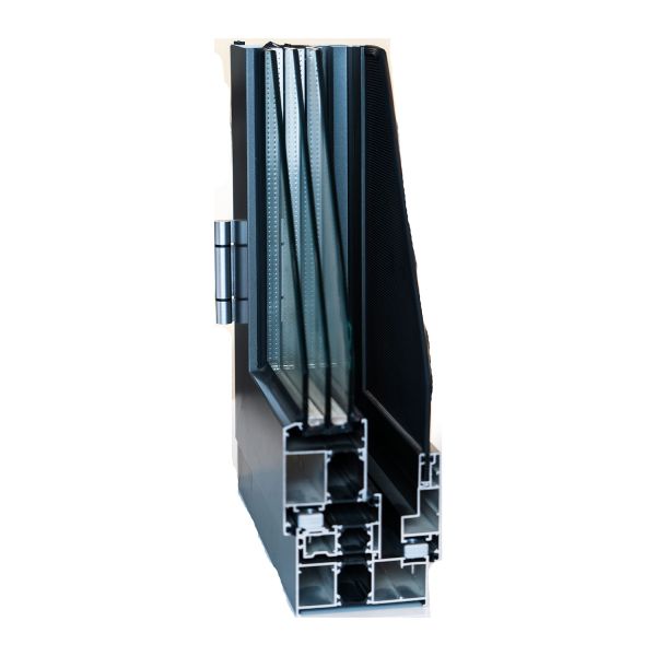 Black Electrophoretic 6063 Aluminum Window Profiles With Mesh Section
