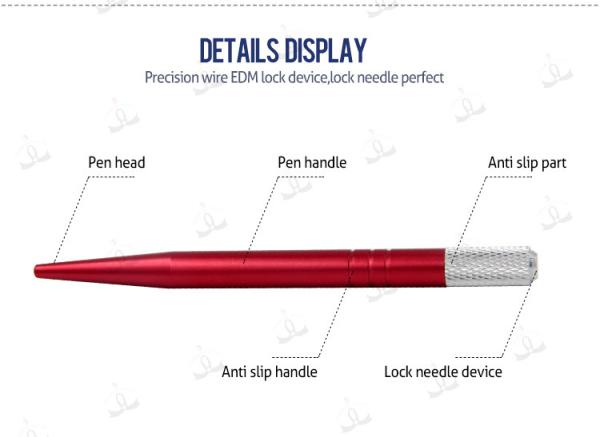 Aluminum Alloy Manual Permanent Tattoo Pen For 3D Embroidery Micro Blade Eyebrow