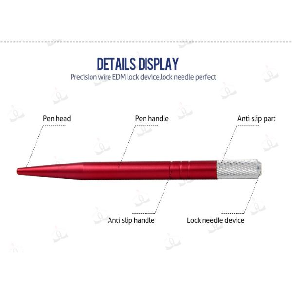 Aluminum Alloy Manual Permanent Tattoo Pen For 3D Embroidery Micro Blade Eyebrow