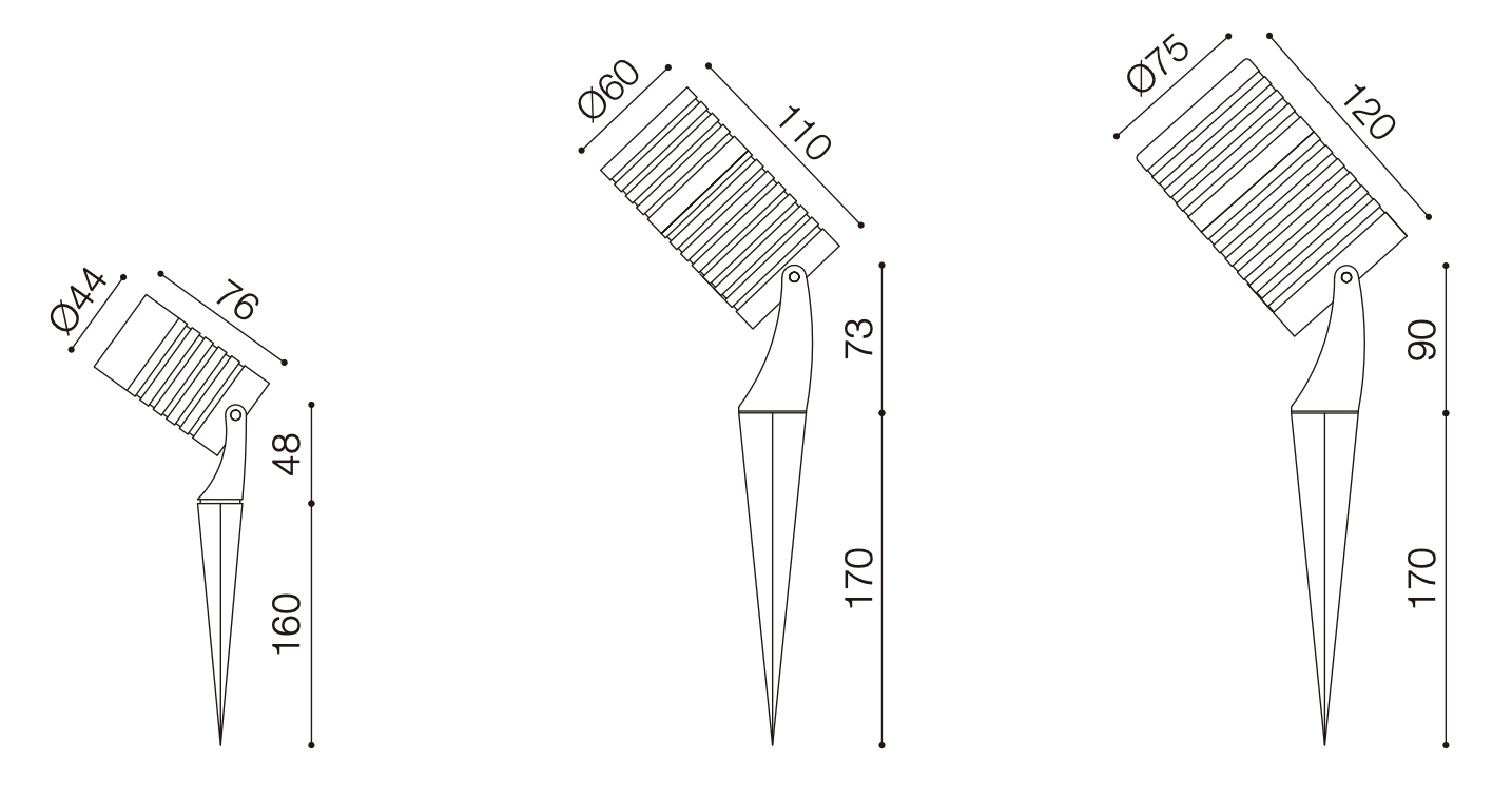 12v LED Garden Spike Lights Ip65 Small Middle Big Size Dual Input Voltage
