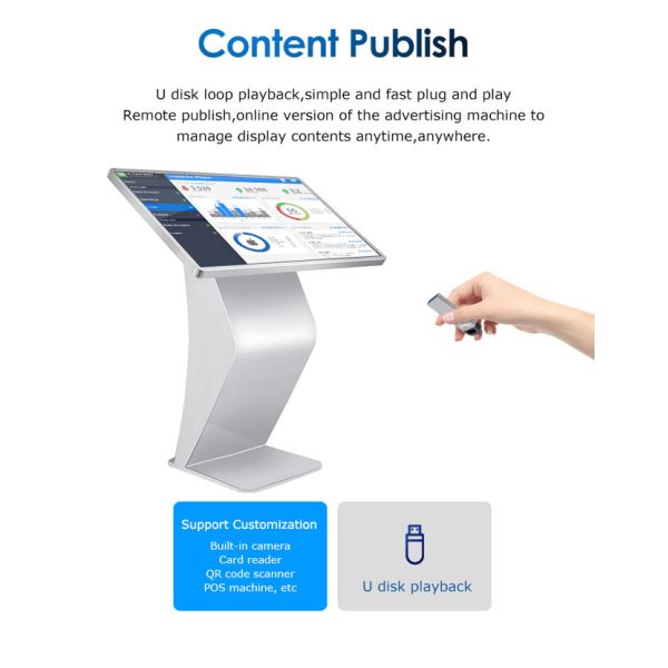 Indoor Horizontal Touch Screen Kiosk 49in Interactive Digital Screen
