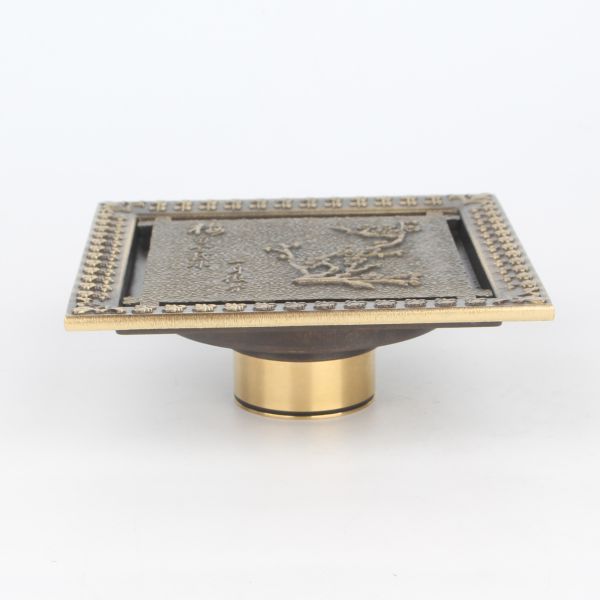 Modern 5-Inch Brass Bathroom Shower Drains Square Shower Floor Waste Drain with Basin Usage for Hotels