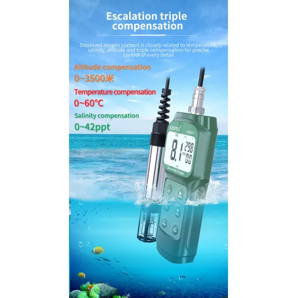 Digital Portable Dissolved Oxygen Meter for Aquaculture Water Analysis